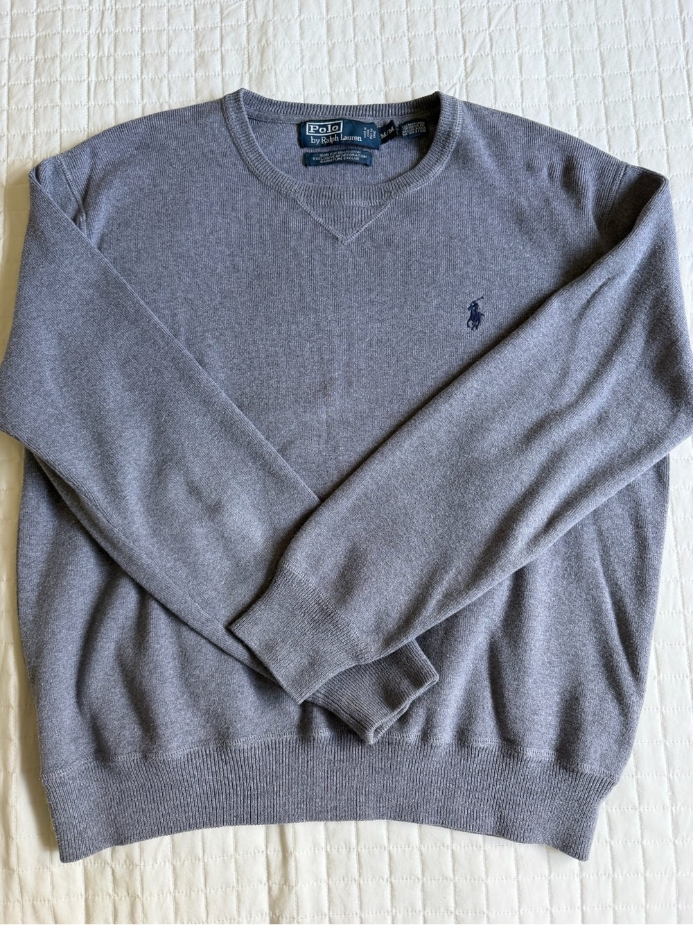 Polo by Ralph Lauren Gray Crewneck Sweater with Navy Pony